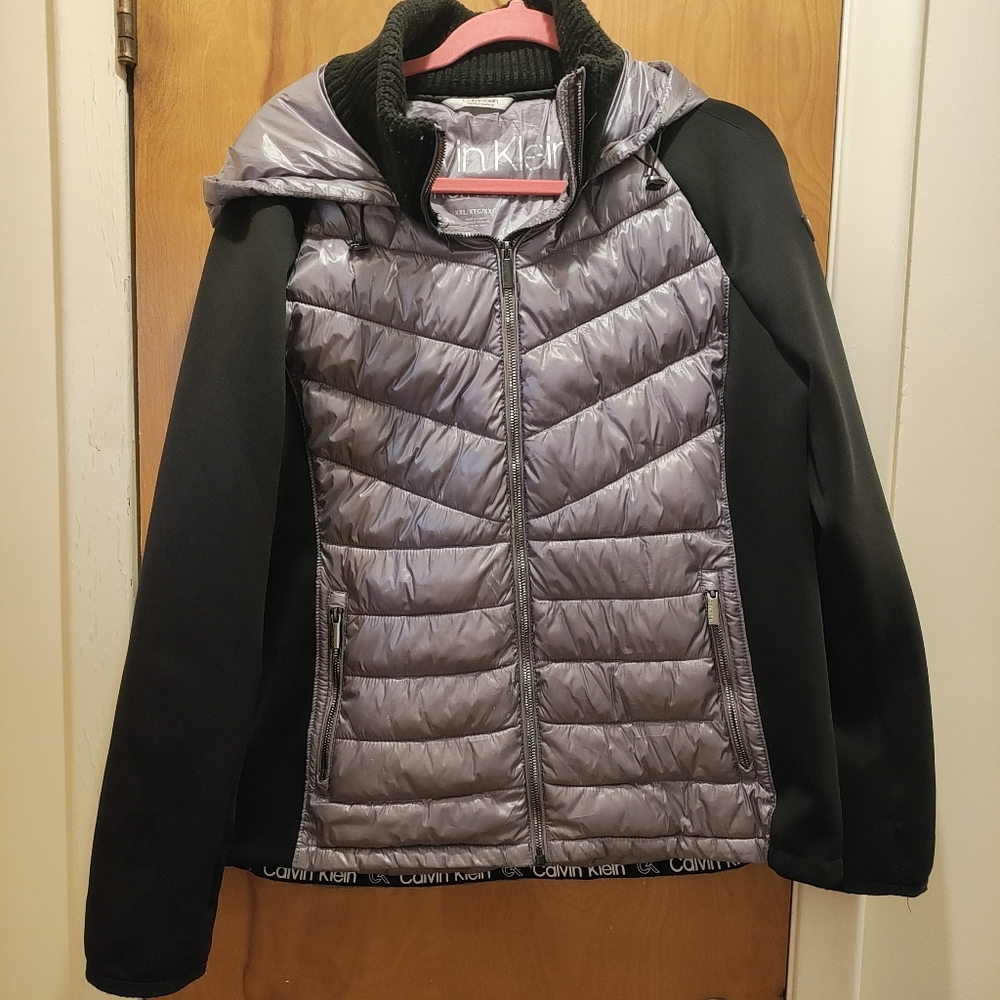 Calvin Klein Women's  Purple and Black Puffer Jacket SZ XXL